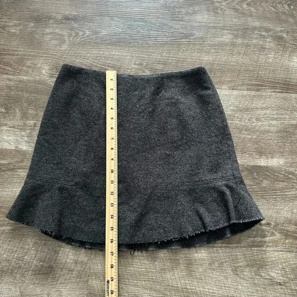 Madewell Size 2 Atelier Skirt Gray Wool Blend High Waist Pleated A Line Flare - Picture 3 of 8